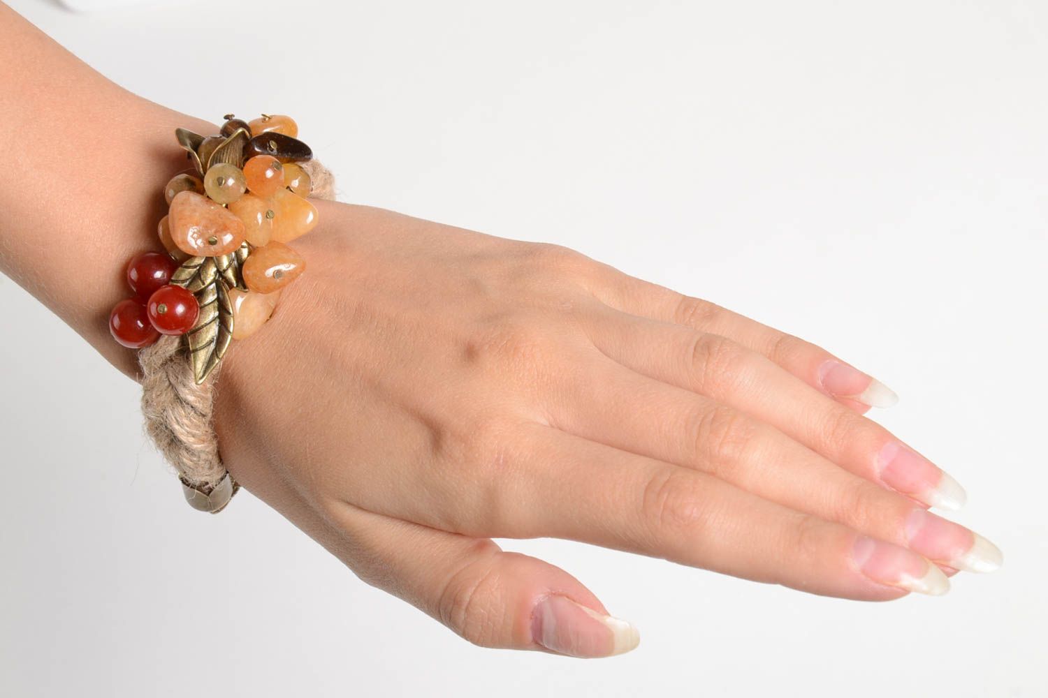 Женский браслет хэнд мейд колье из натуральных камней милое модная бижутерия фото 3
