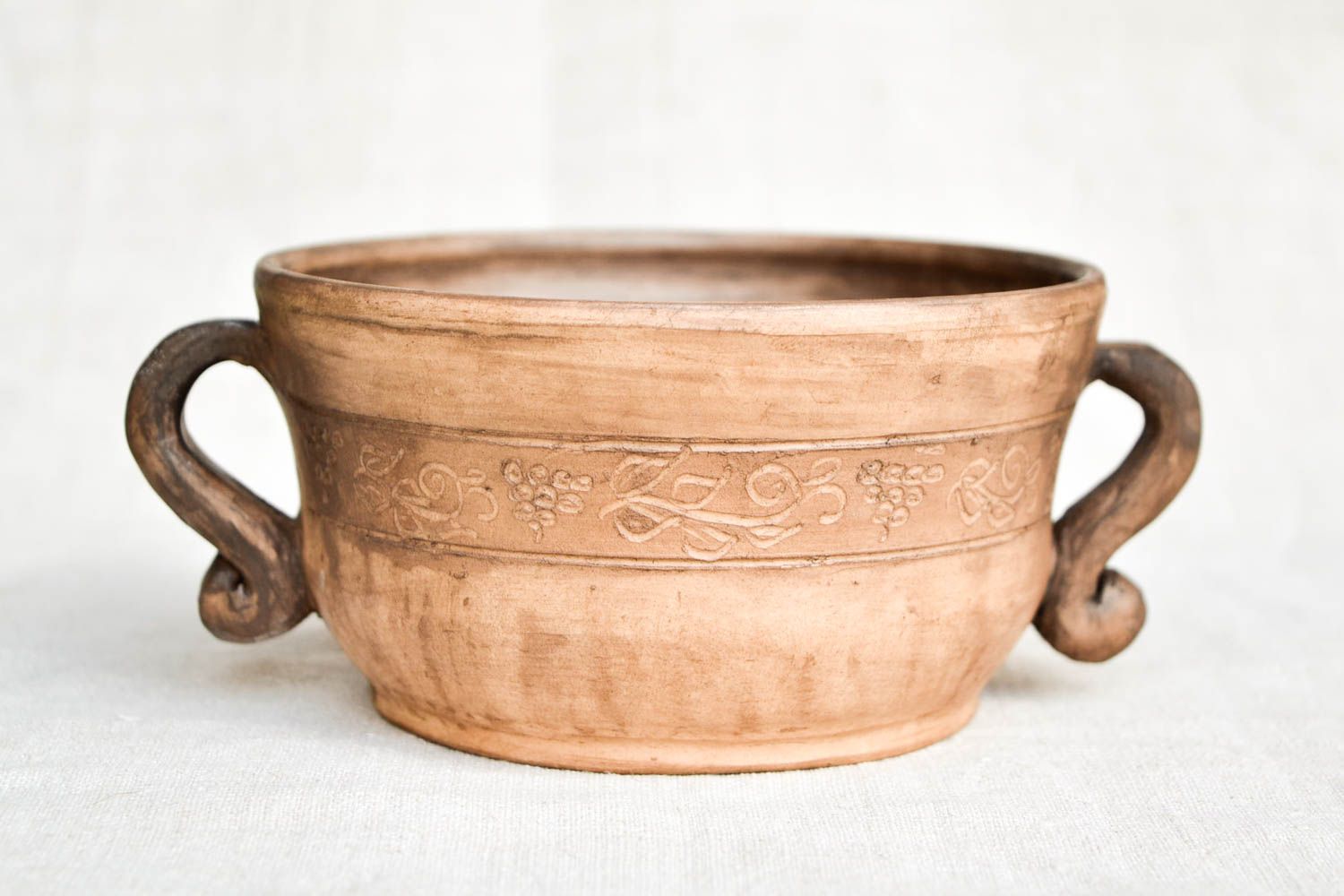 Handmade clay soup bowl kitchen pottery eco friendly pottery ceramic tableware photo 3