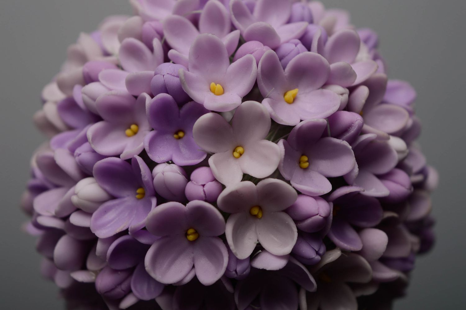 Topiaire fait main en porcelaine froide décoratif original avec fleurs violettes photo 4
