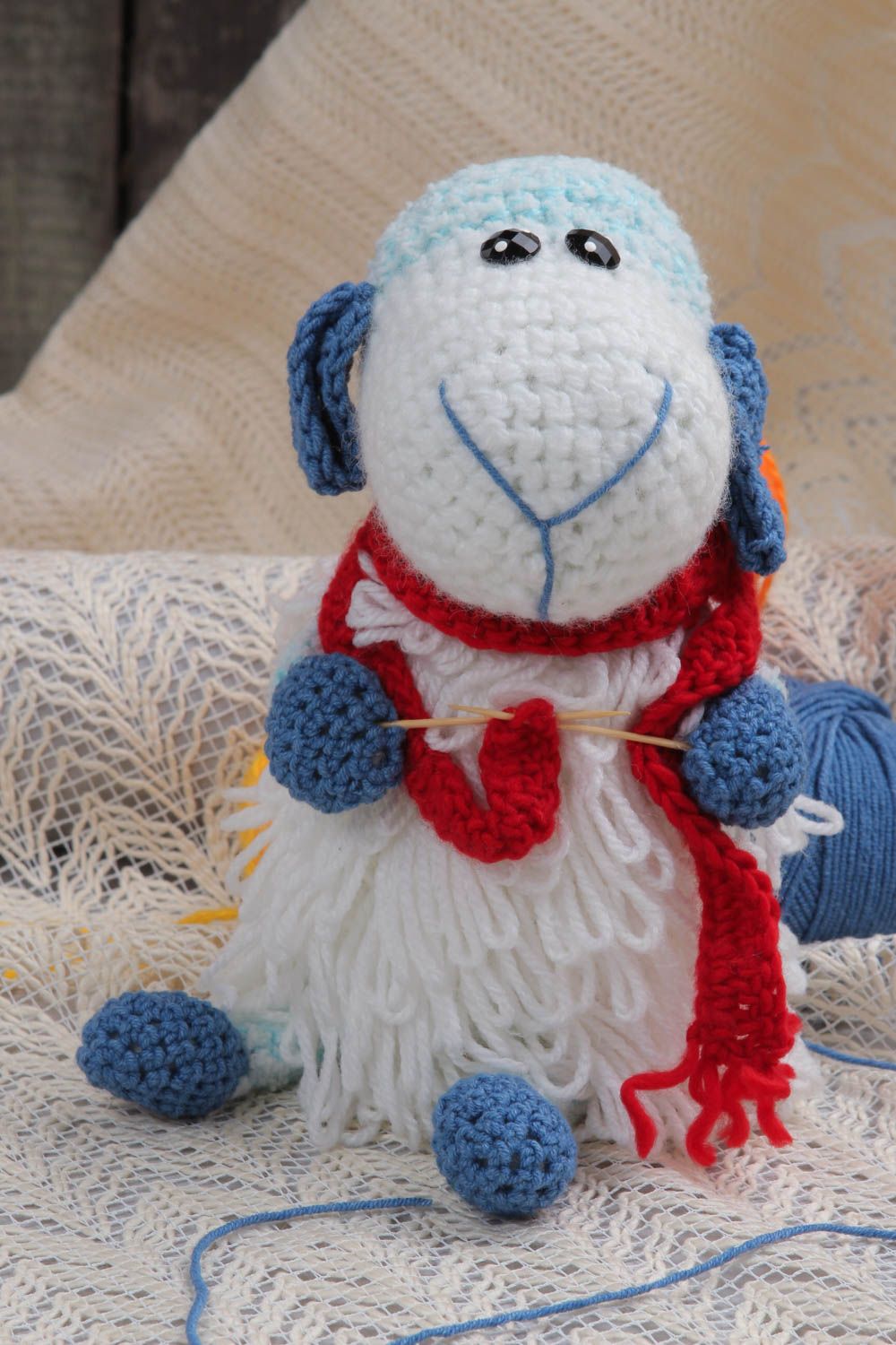 Juguete tejido artesanal peluche decorativo oveja divertida regalo original  foto 1