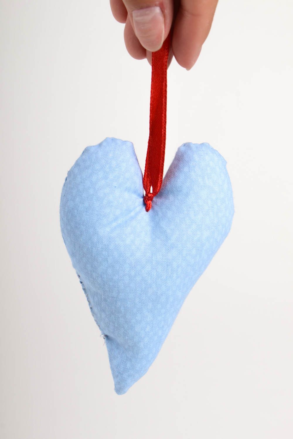 Мягкая игрушка ручной работы сердечко декор для дома мягкая подвеска из ткани фото 2