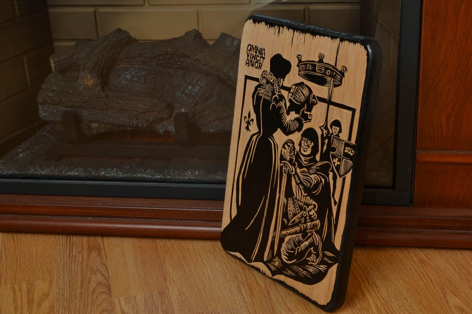 Carved wooden panel Initiation to Knights photo 5