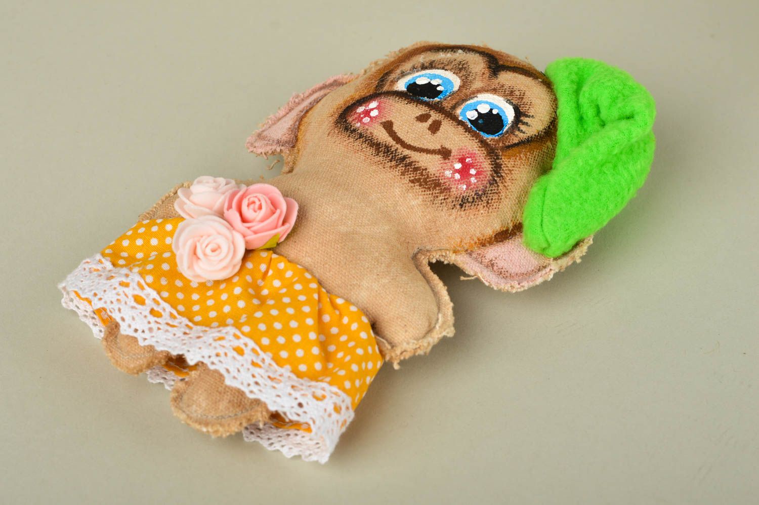 Игрушка ручной работы игрушка обезьянка девочка оригинальная игрушка из хлопка фото 4