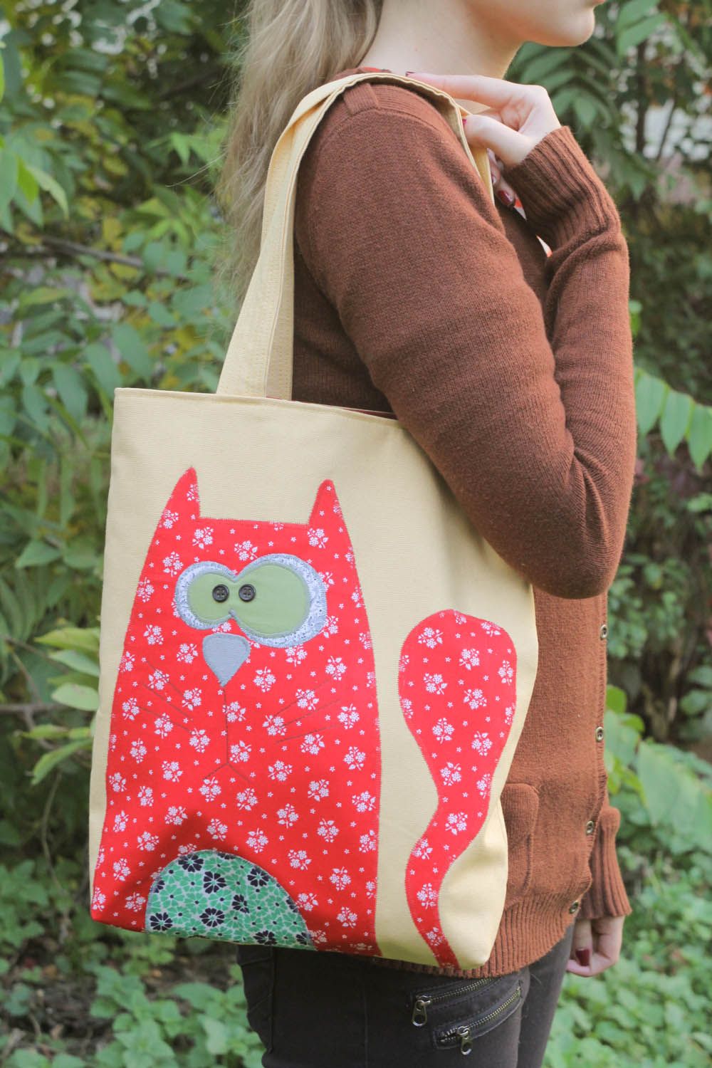 Стильная женская сумка Цветочный кот фото 1