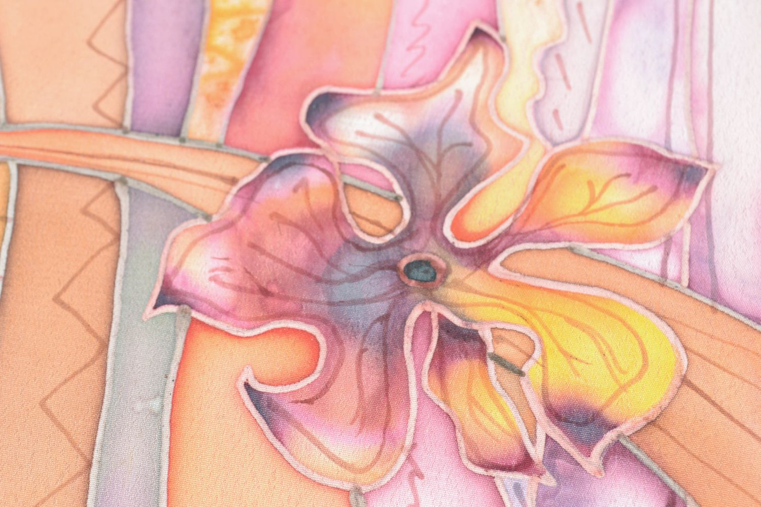 Картина в технике батик ручной работы Летний сад фото 3