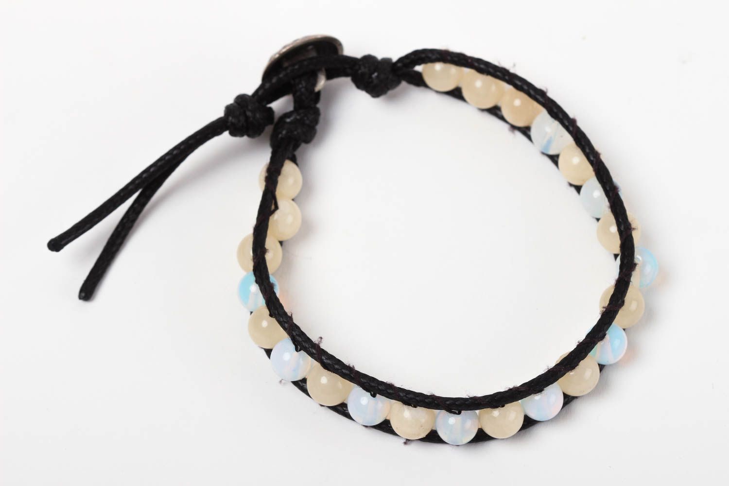 Handmade Mondstein Onyx Perlen Armband Schmuck aus Edelsteinen Frauen Accessoire foto 2