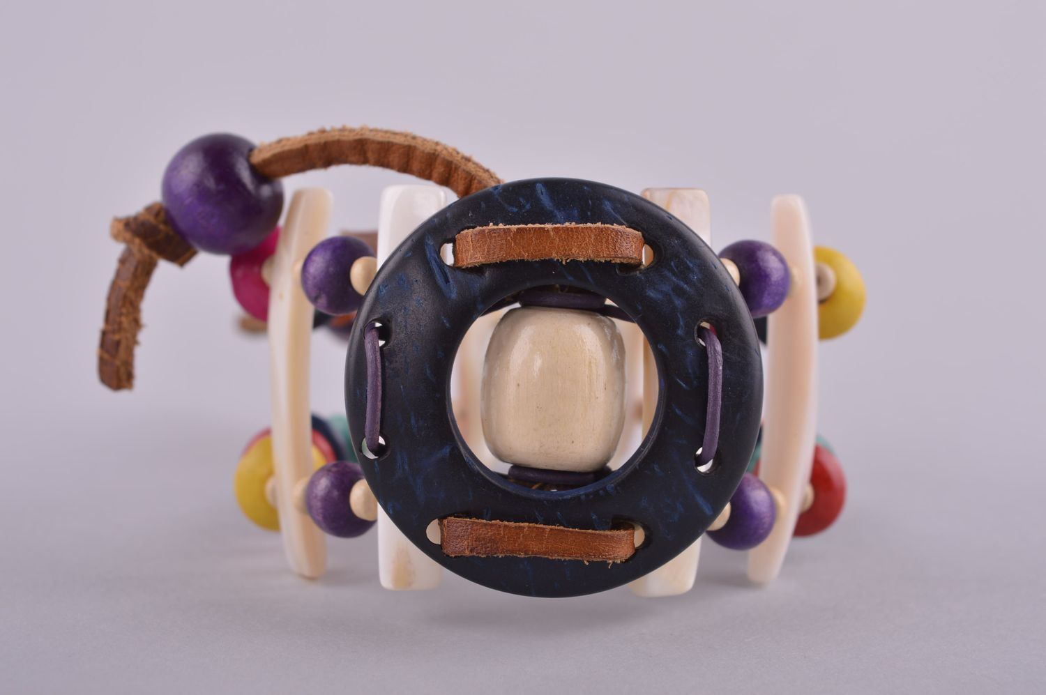 Handmade designer bracelet jewelry with wooden beads wrist cute jewelry photo 3