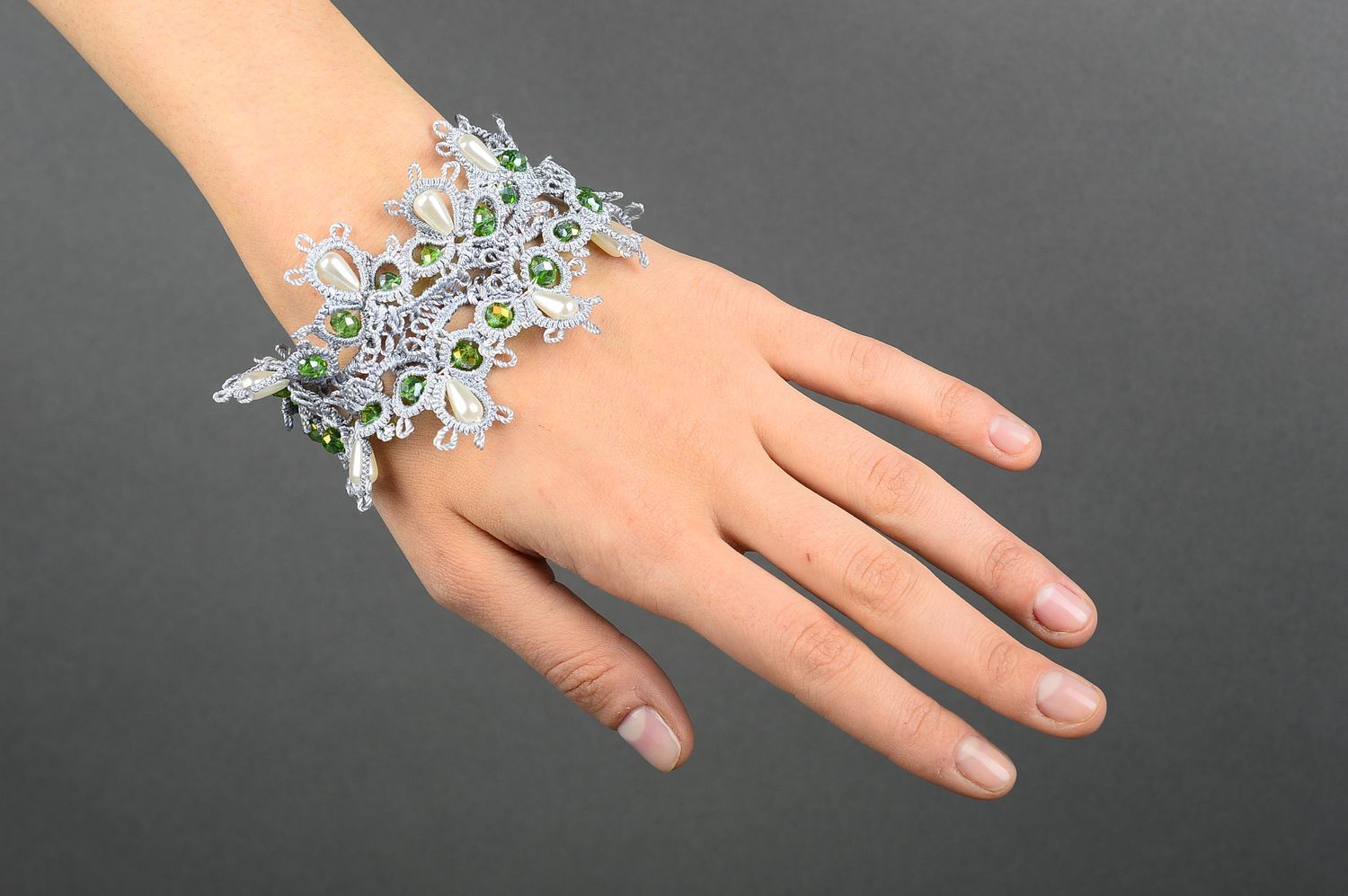 Handmade tatting bracelet stylish accessories stylish accessories for women  photo 2