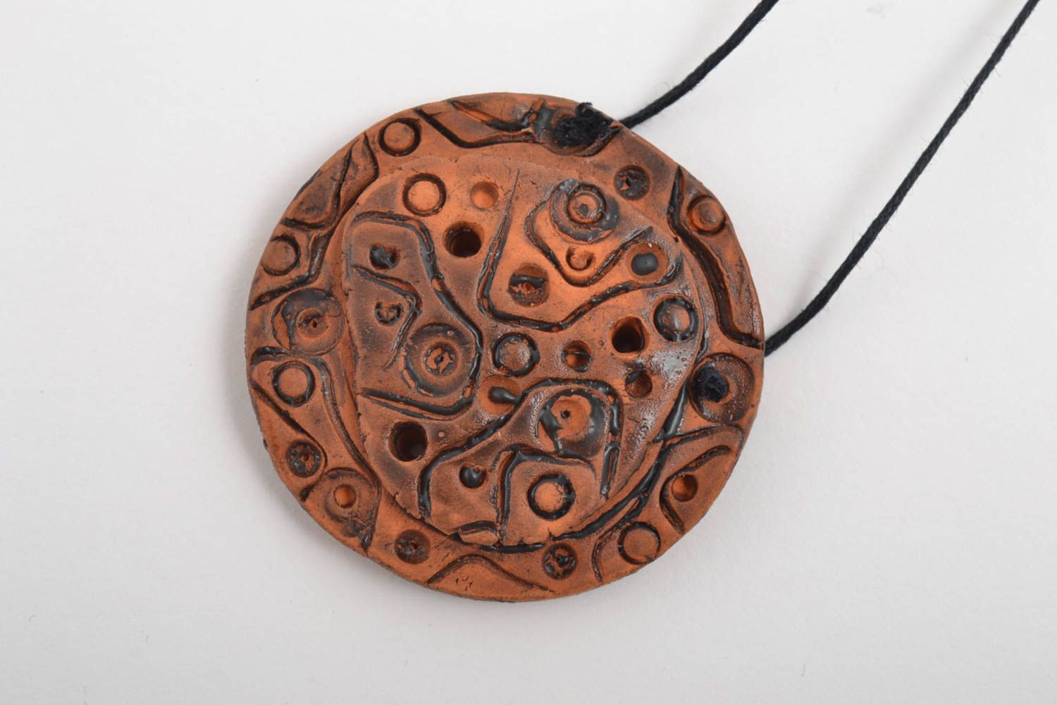 Set of 3 handmade ceramic pendants clay pendants fashion accessories gift ideas photo 4