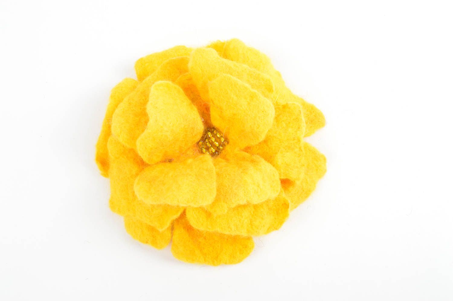 Blume Brosche handgefertigt Geschenk für Frauen Designer Schmuck in Gelb foto 3