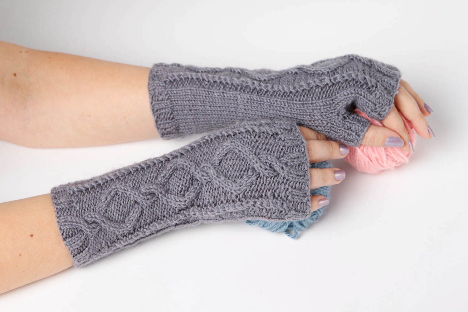 Handmade knitted mittens winter mittens winter accessories designer mittens photo 7