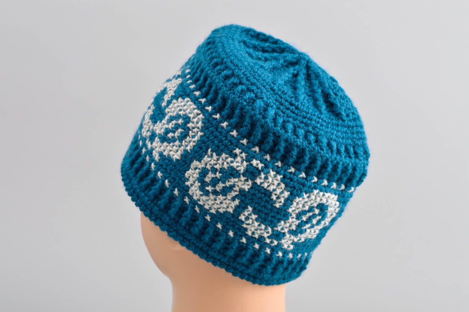 Crocheted hats handmade skullcap winter accessories men hats warm winter hat photo 1