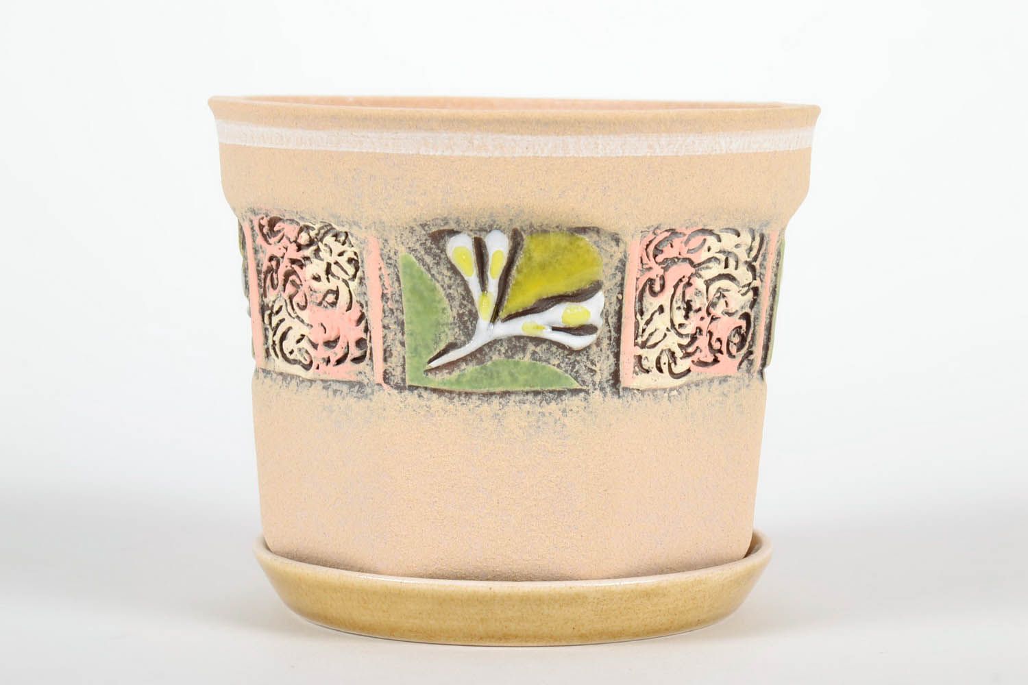 Pot de fleurs en céramique faite main Octaèdre photo 1