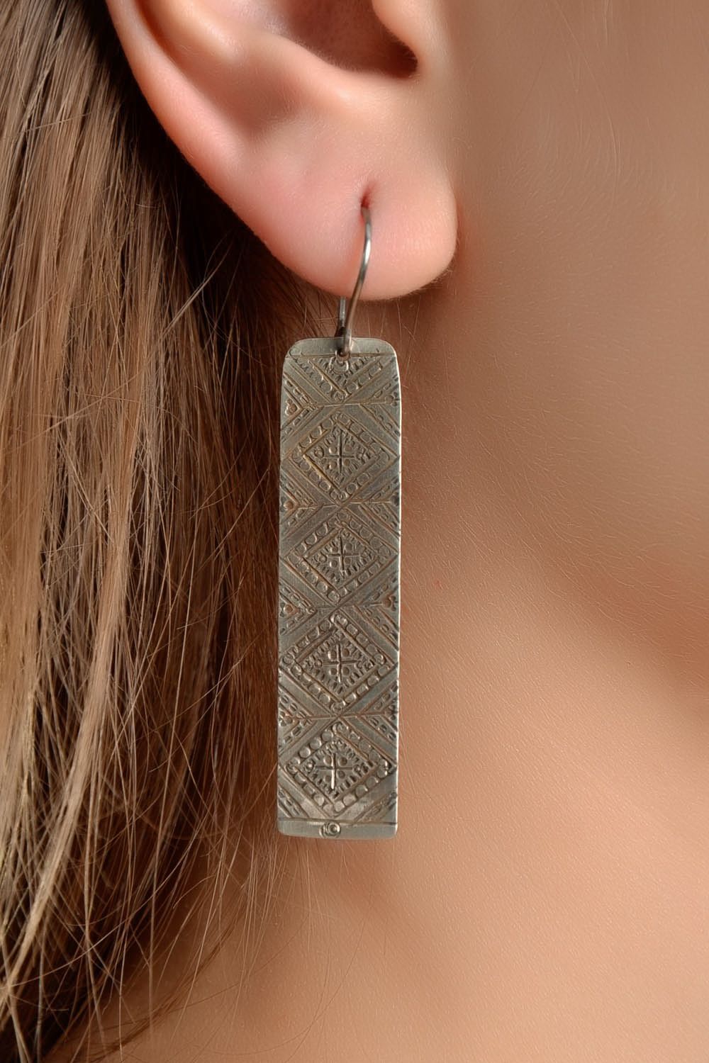 Stamped German silver earrings photo 4
