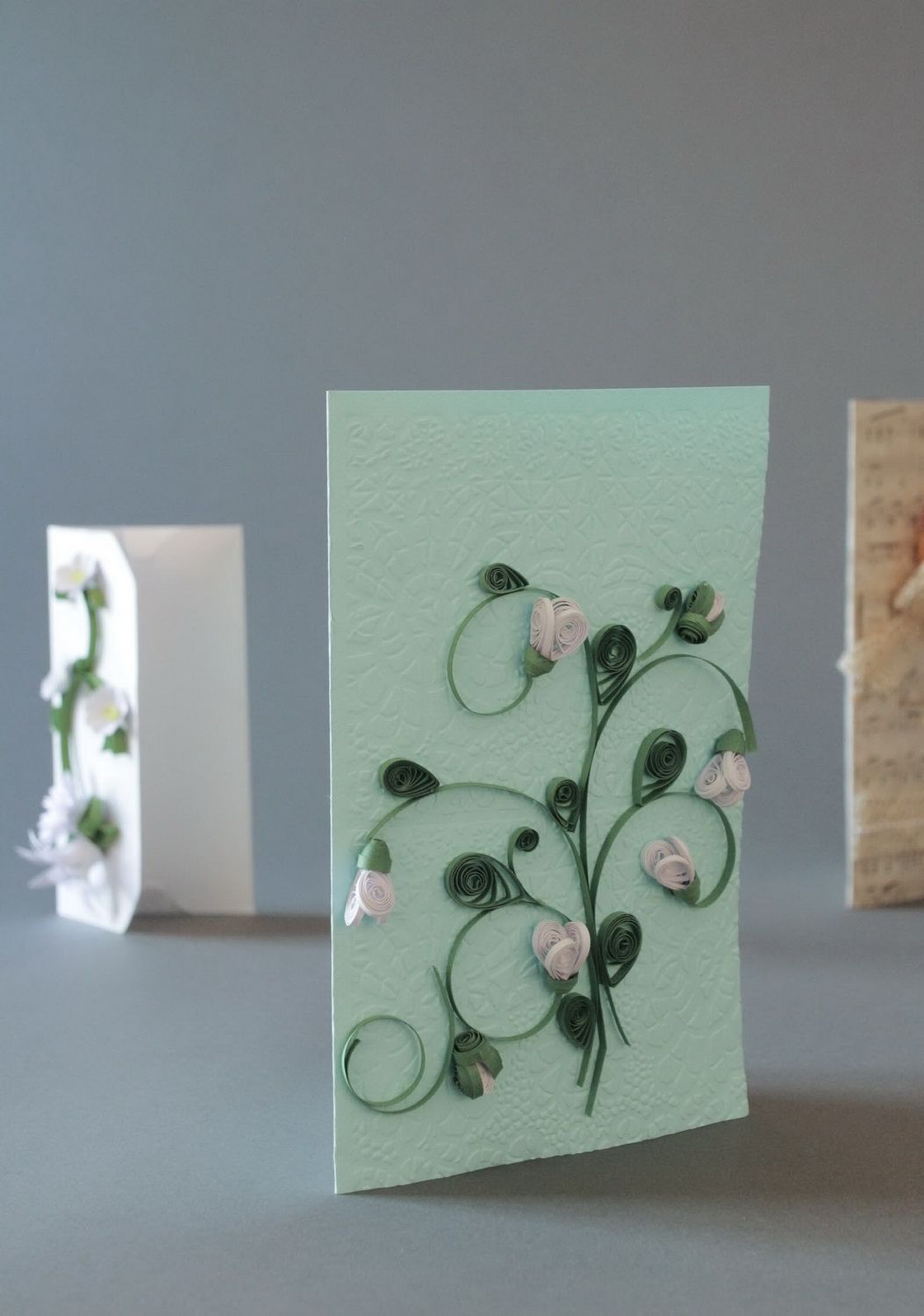 Handmade card made with quilling method photo 5