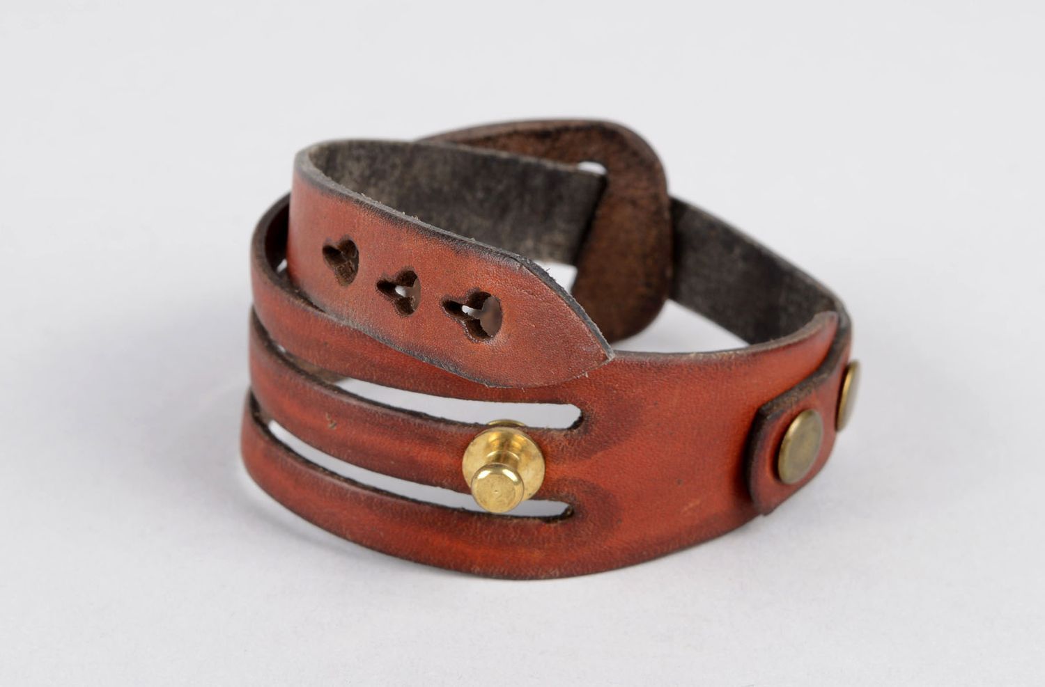 Handmade designer bracelet unusual leather bracelet unisex cute accessory photo 2