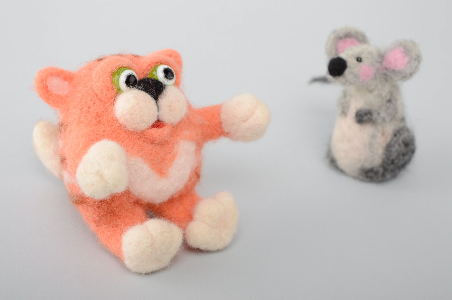 Small felted wool toy Cat photo 5