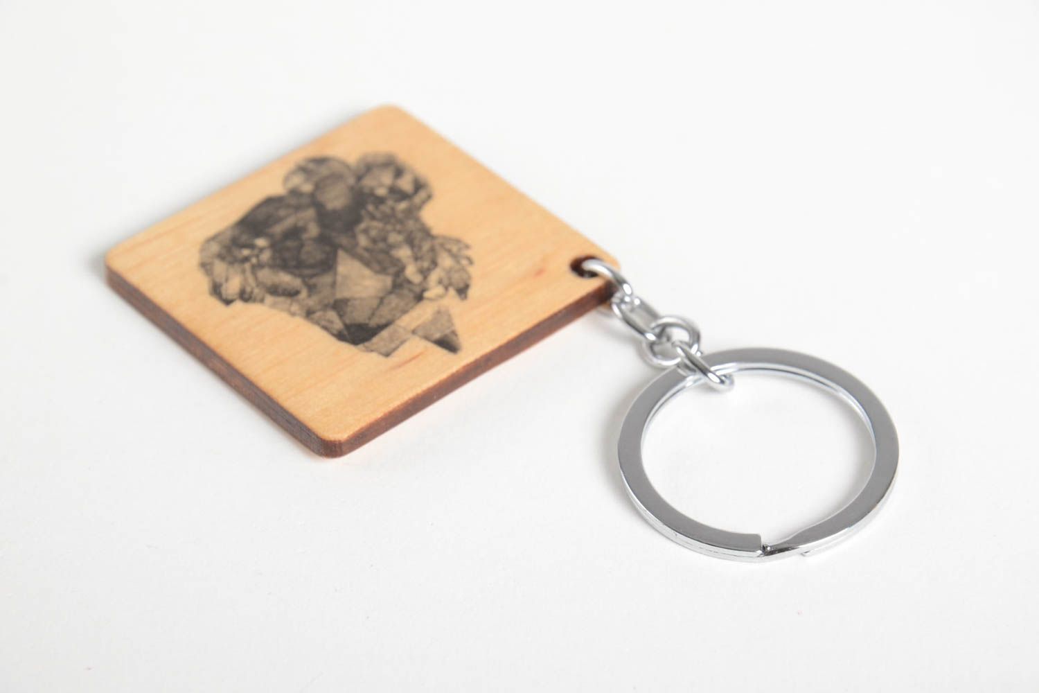 Designer keychain handmade wooden keyring key accessories gifts for guys photo 4