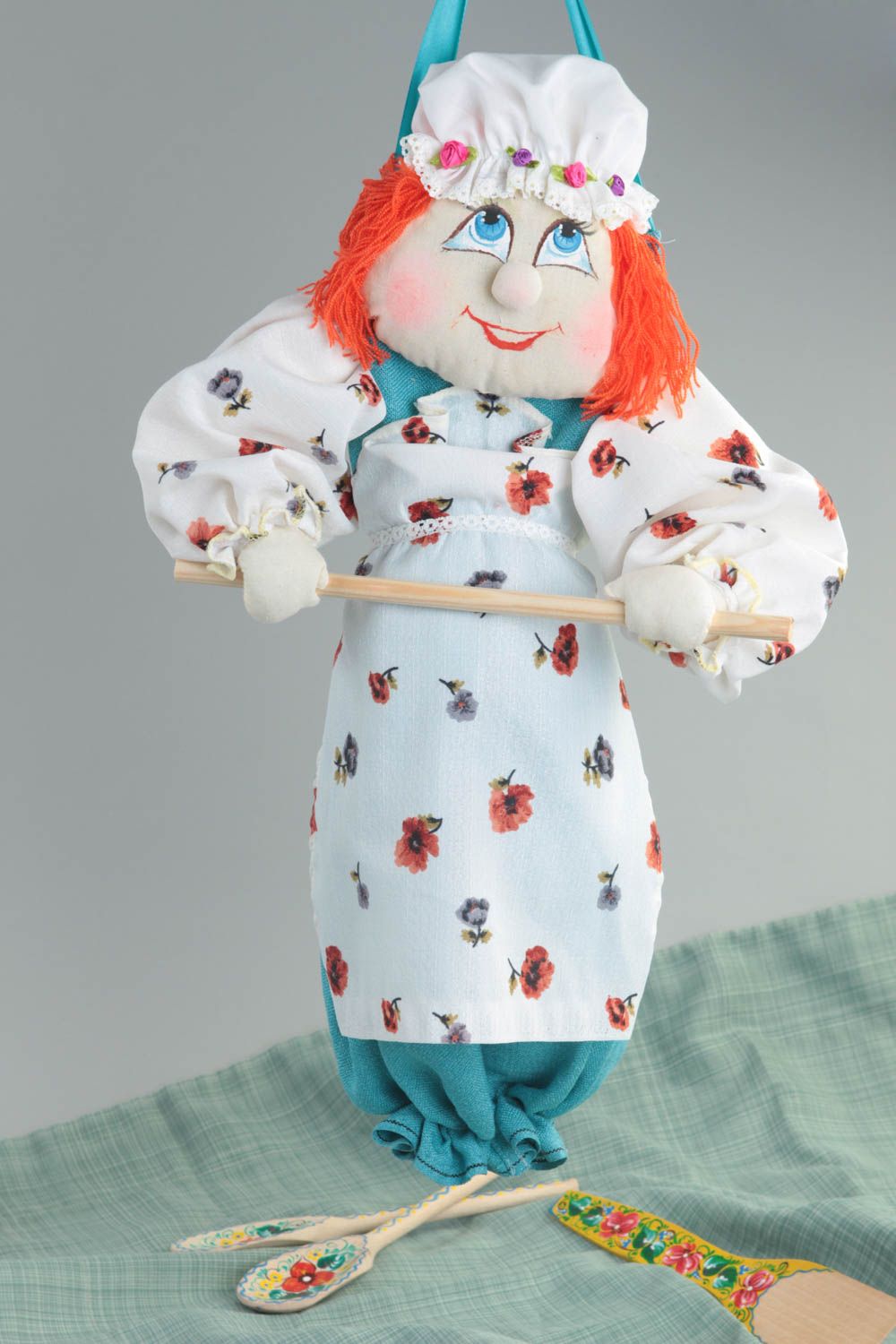 Puppe aus Stoff handmade Deko Geschenk zum Einzug Küchen Accessoire schön  foto 1