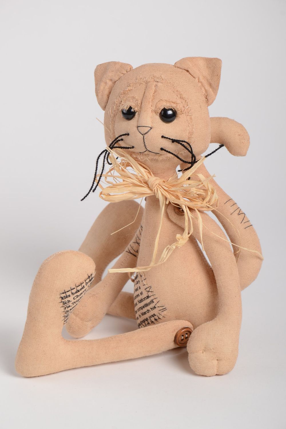Игрушка кот ручной работы детская игрушка хлопковая мягкая игрушка с запахом фото 2