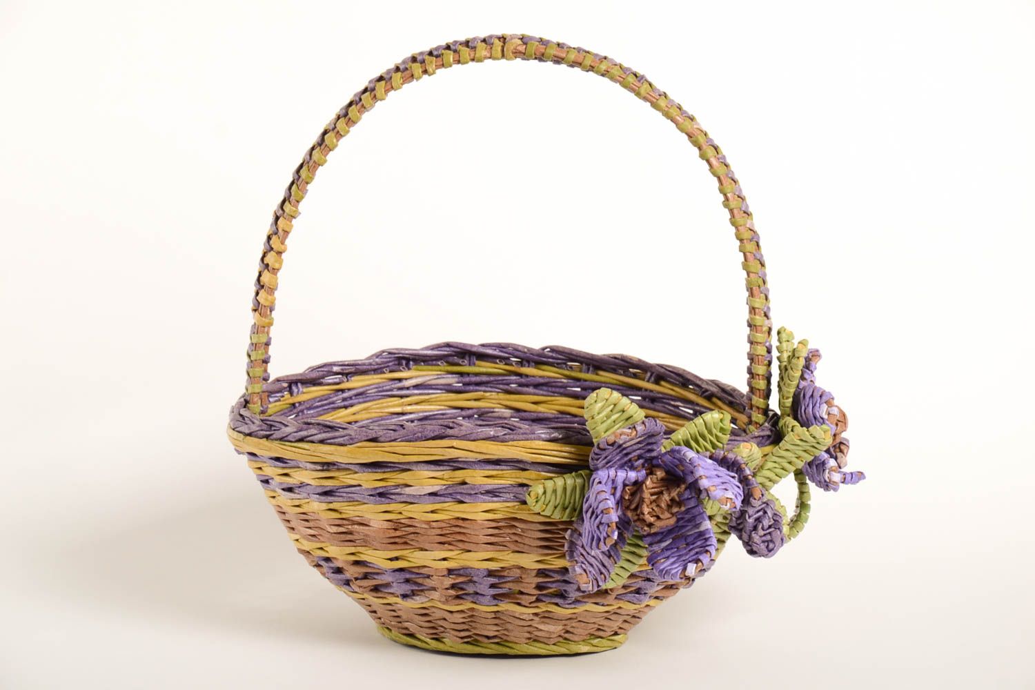 Unusual handmade paper basket newspaper craft decorative basket modern designs photo 2