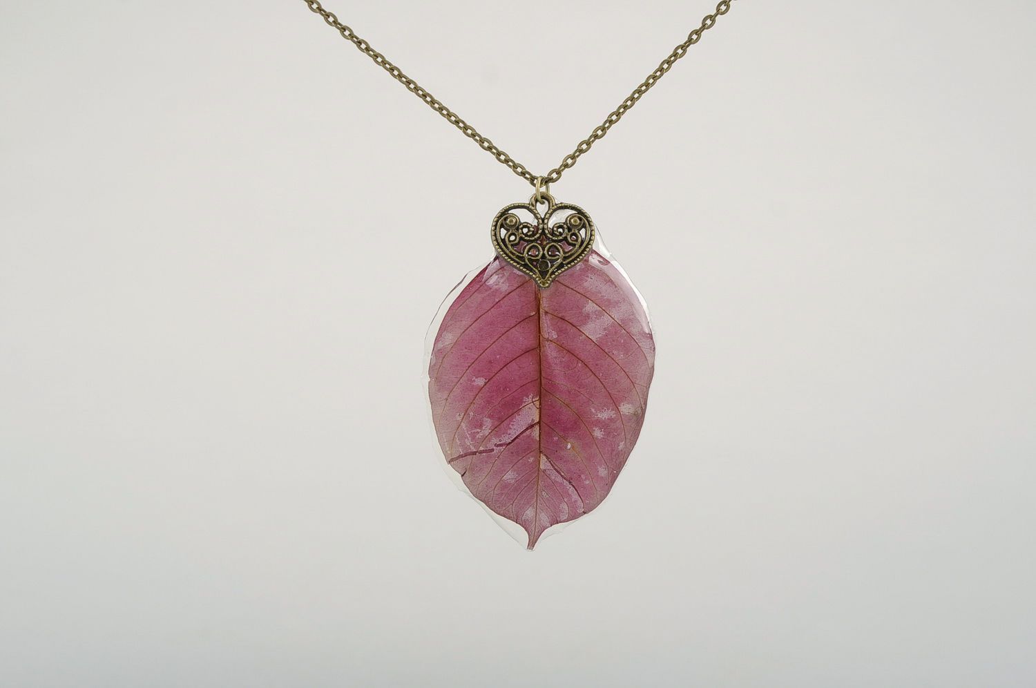 Pendant with a Leaf of Wild Pear Tree photo 4