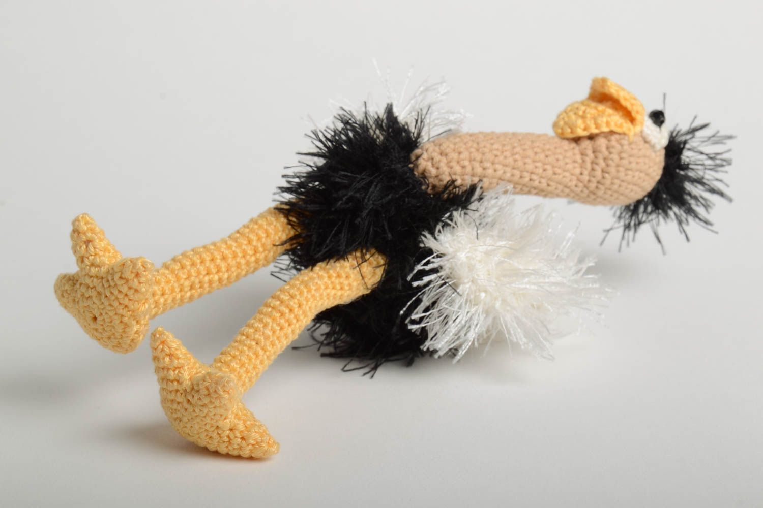 Peluche autruche faite main Jouet tricoté au crochet en coton Cadeau enfant photo 5