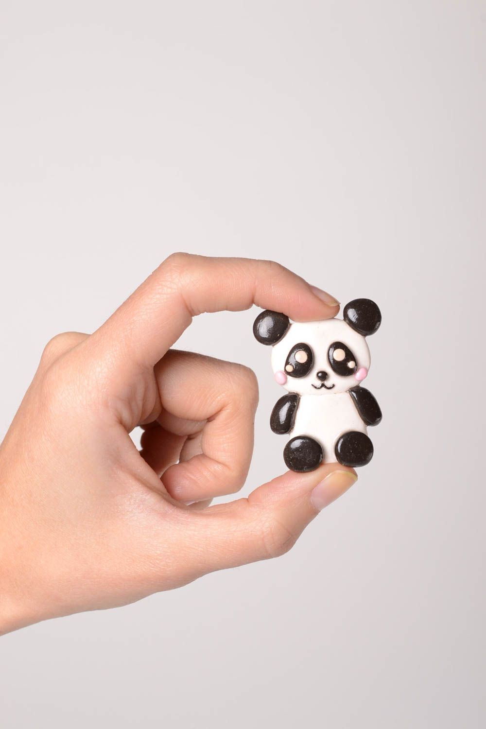 Broche panda faite main Accessoire femme Petit cadeau pâte polymère design photo 2