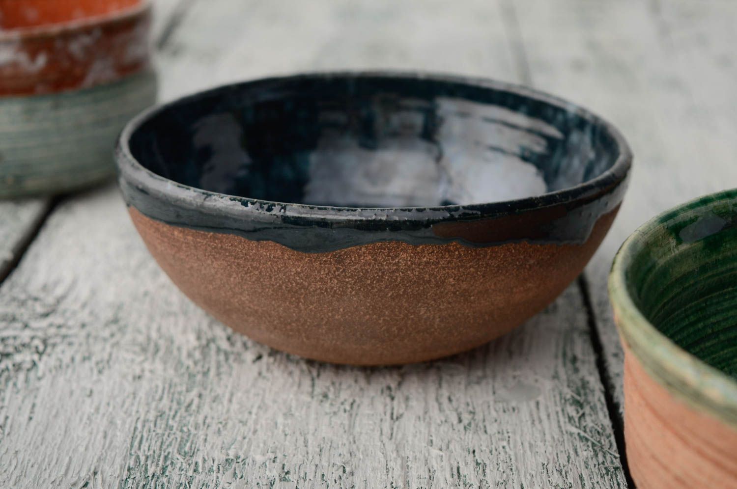 Glazed ceramic broth bowl photo 1