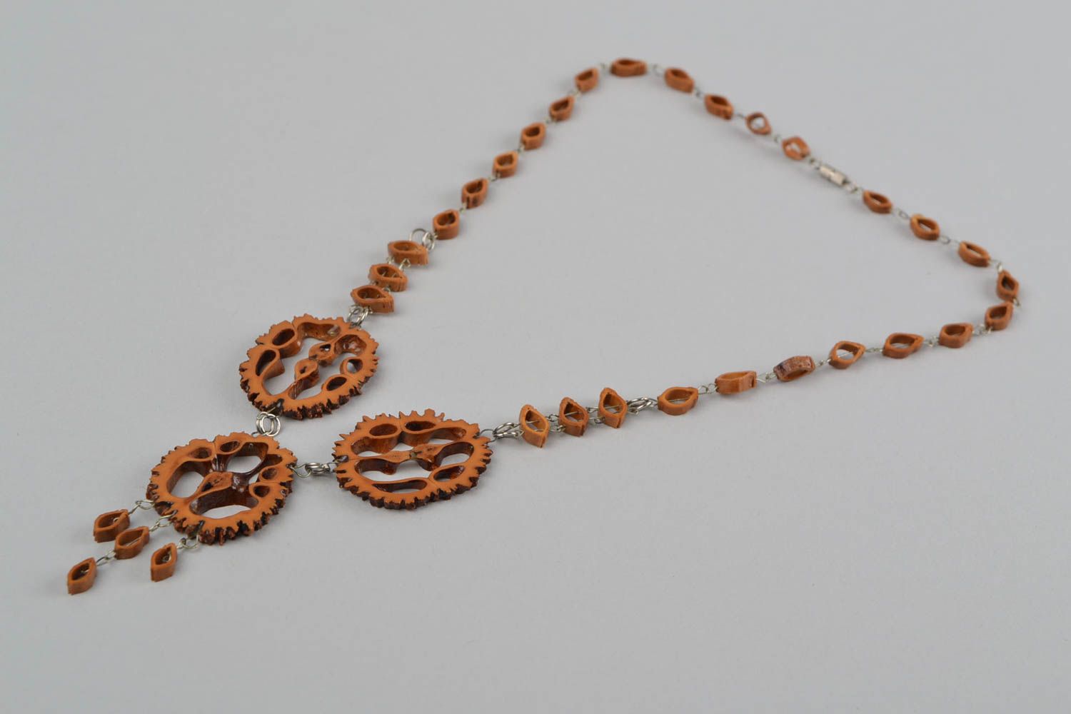Stylish homemade botanical jewelry walnut necklace accessories for girls photo 4