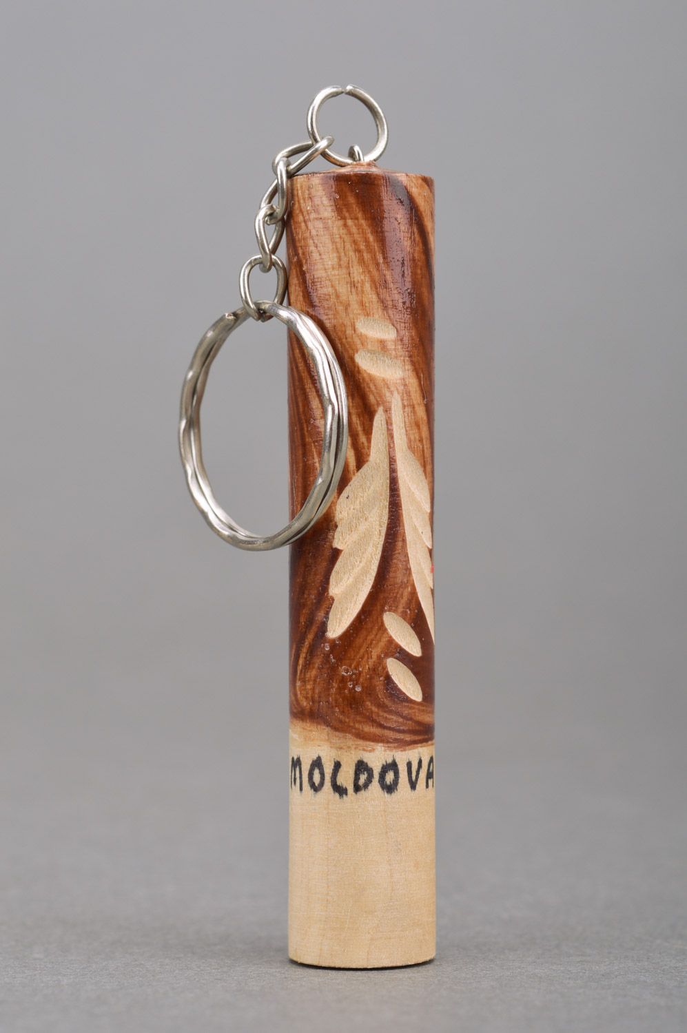Porte-clés en bois original écologique artisanal fait main Sifflet pour enfant photo 2