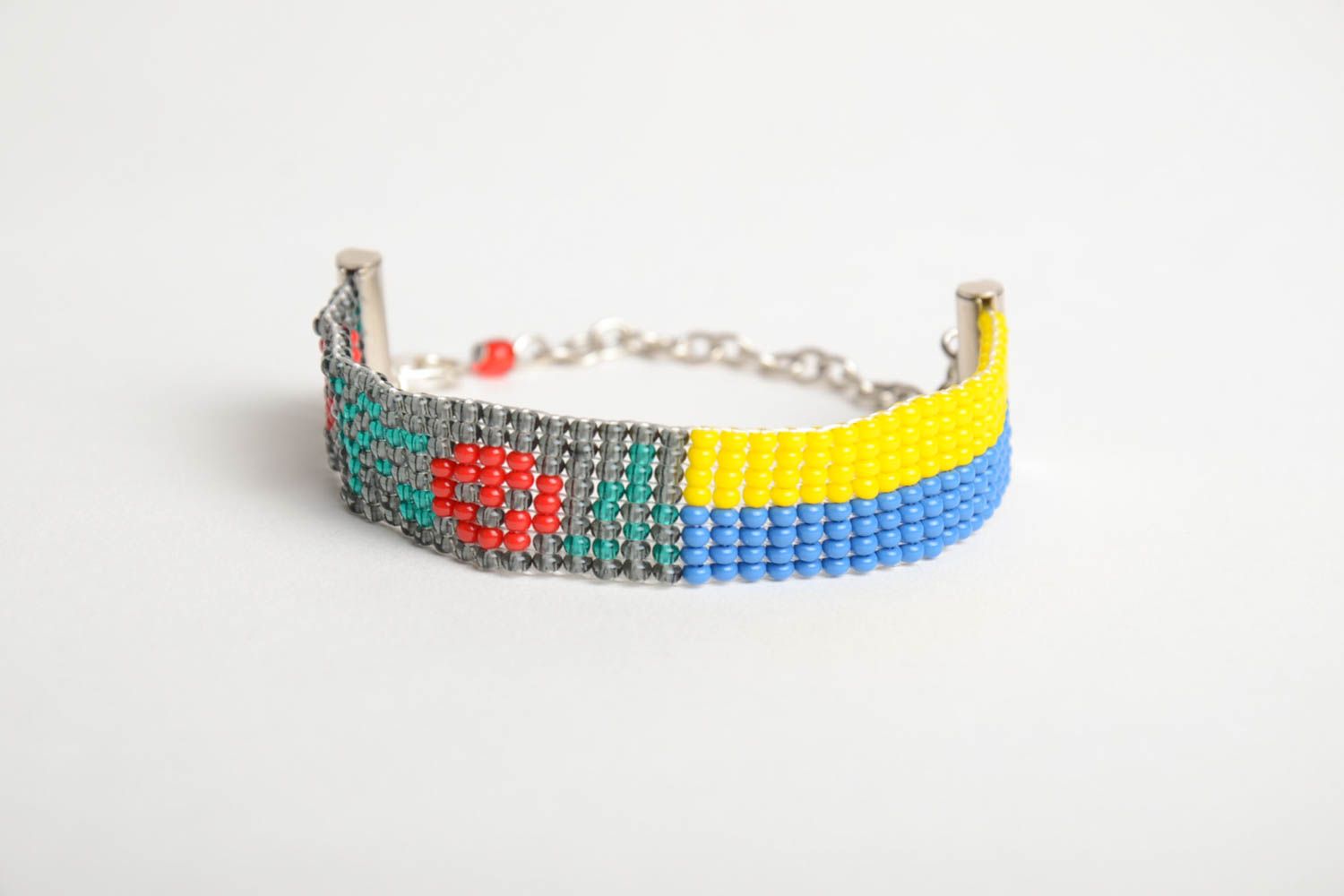 Bright colorful designer beaded wrist bracelet machine woven for women photo 3
