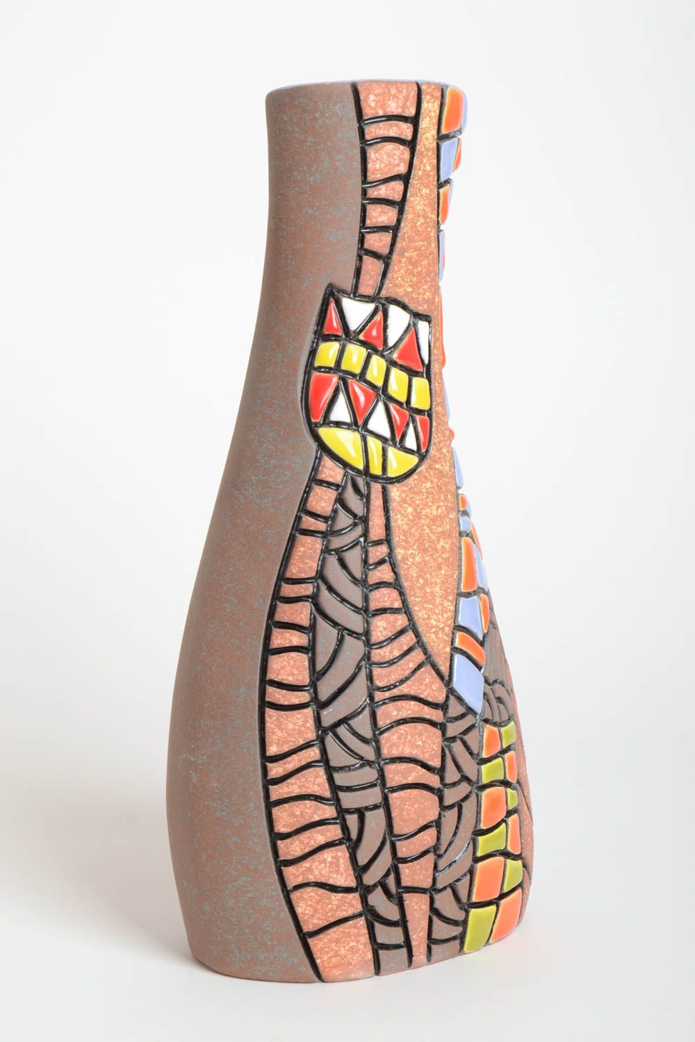 Сувенир ручной работы керамическая ваза для цветов декор для дома цветок пустыни фото 2