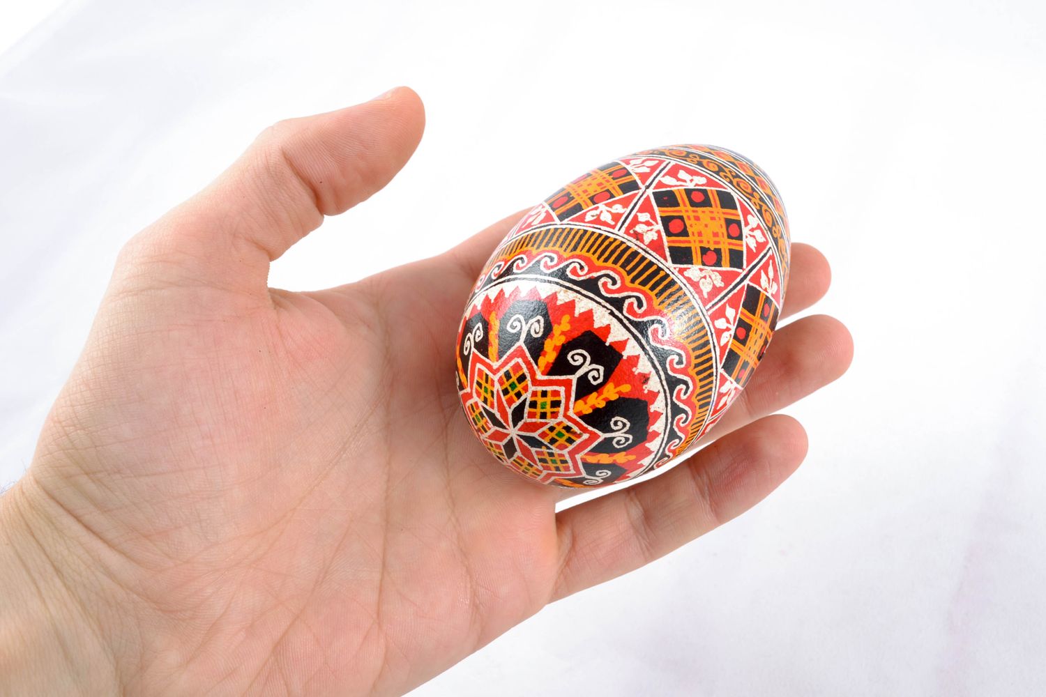Handmade Easter egg with sacral symbols photo 2