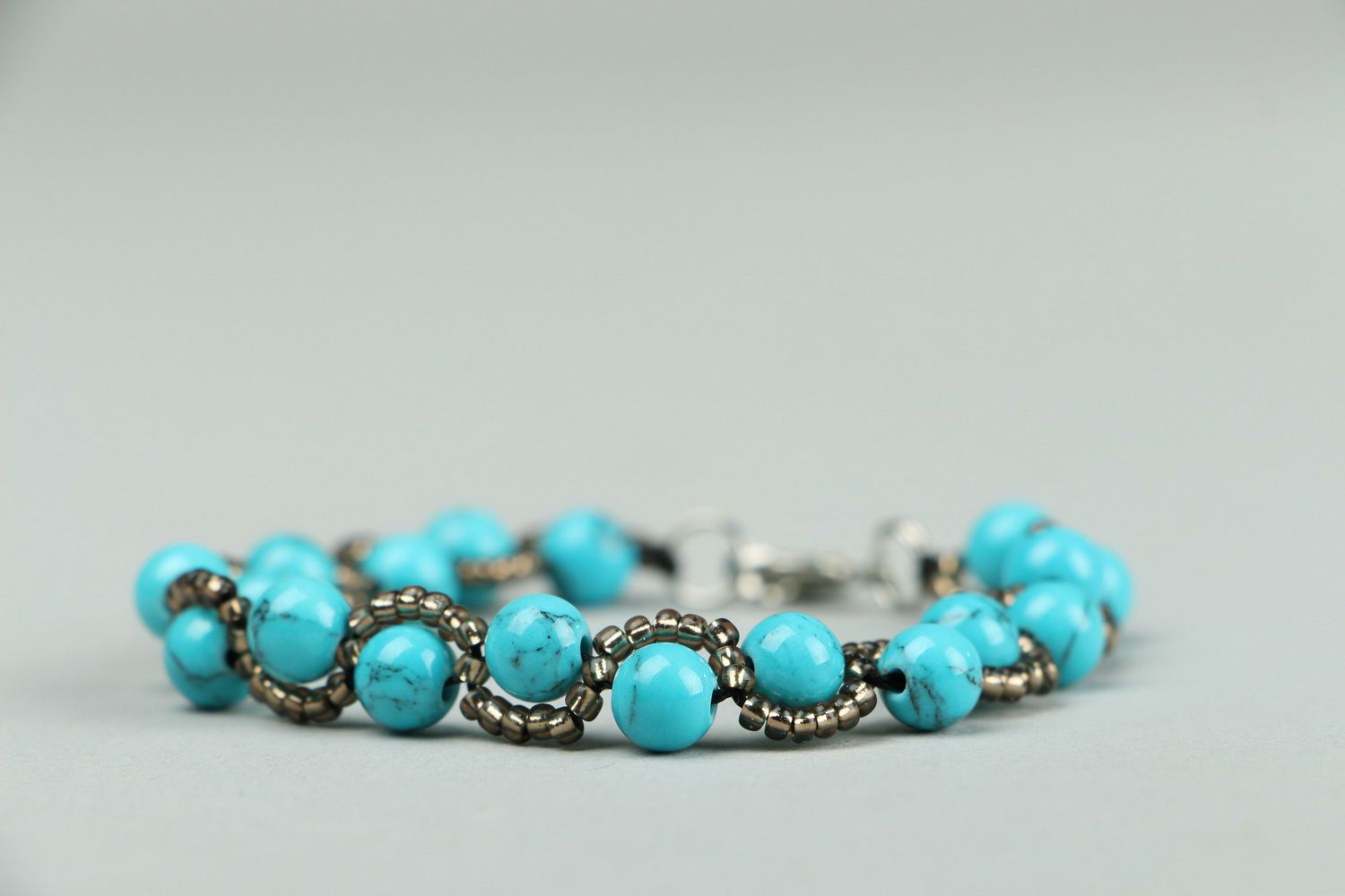 Handmade bracelet with turquoise photo 4