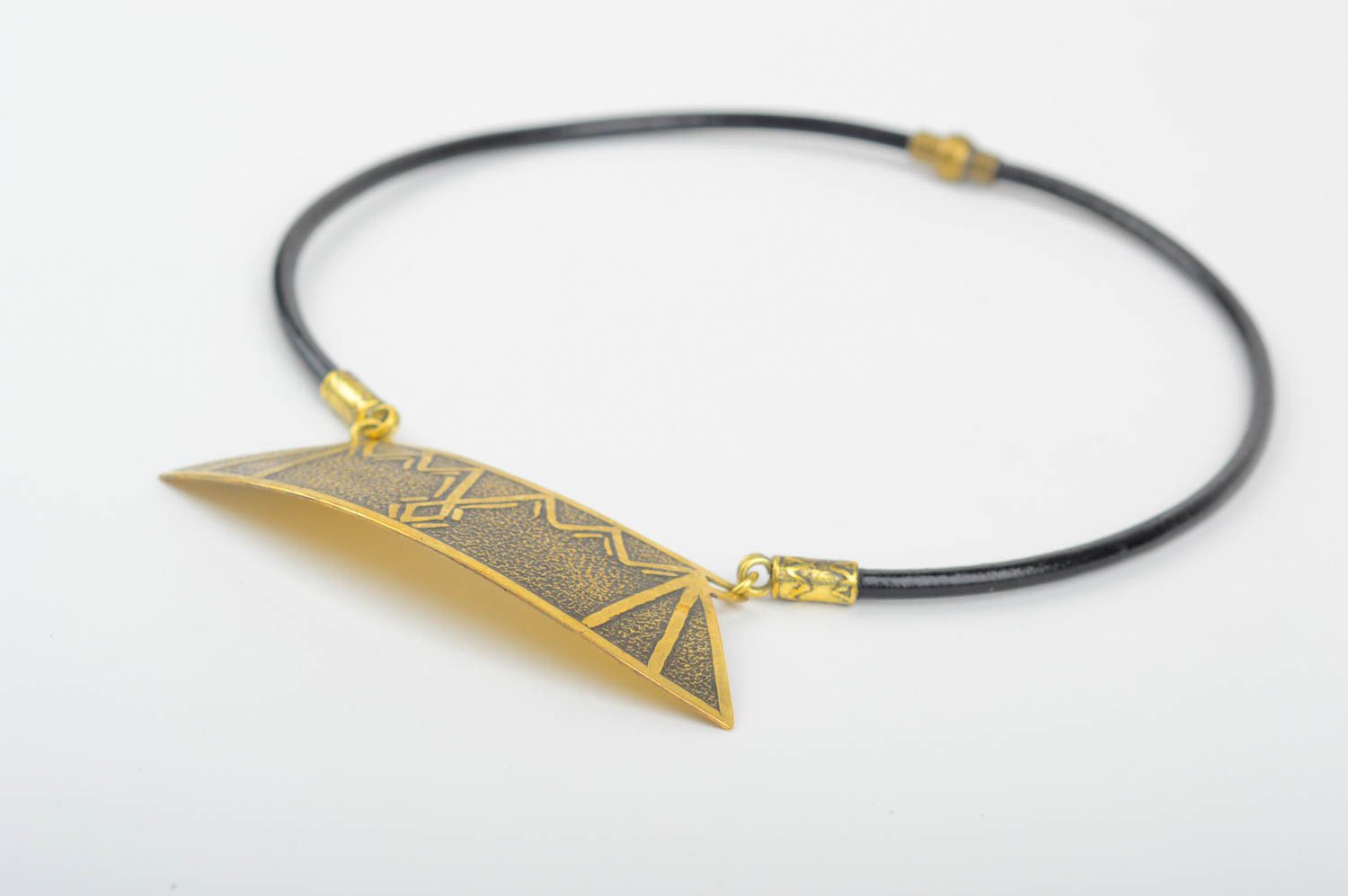 Designer metal necklace unusual accessory for girls handmade stylish jewelry photo 4