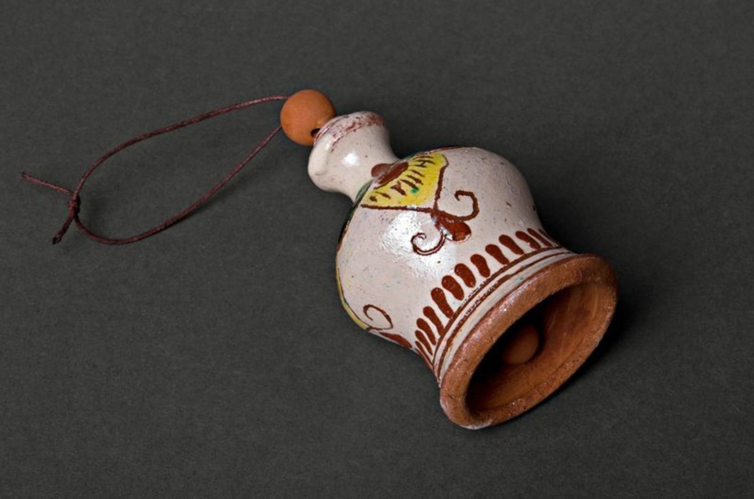 Campanello in ceramica fatto a mano Campanella di argilla Decorazioni di casa
 foto 4