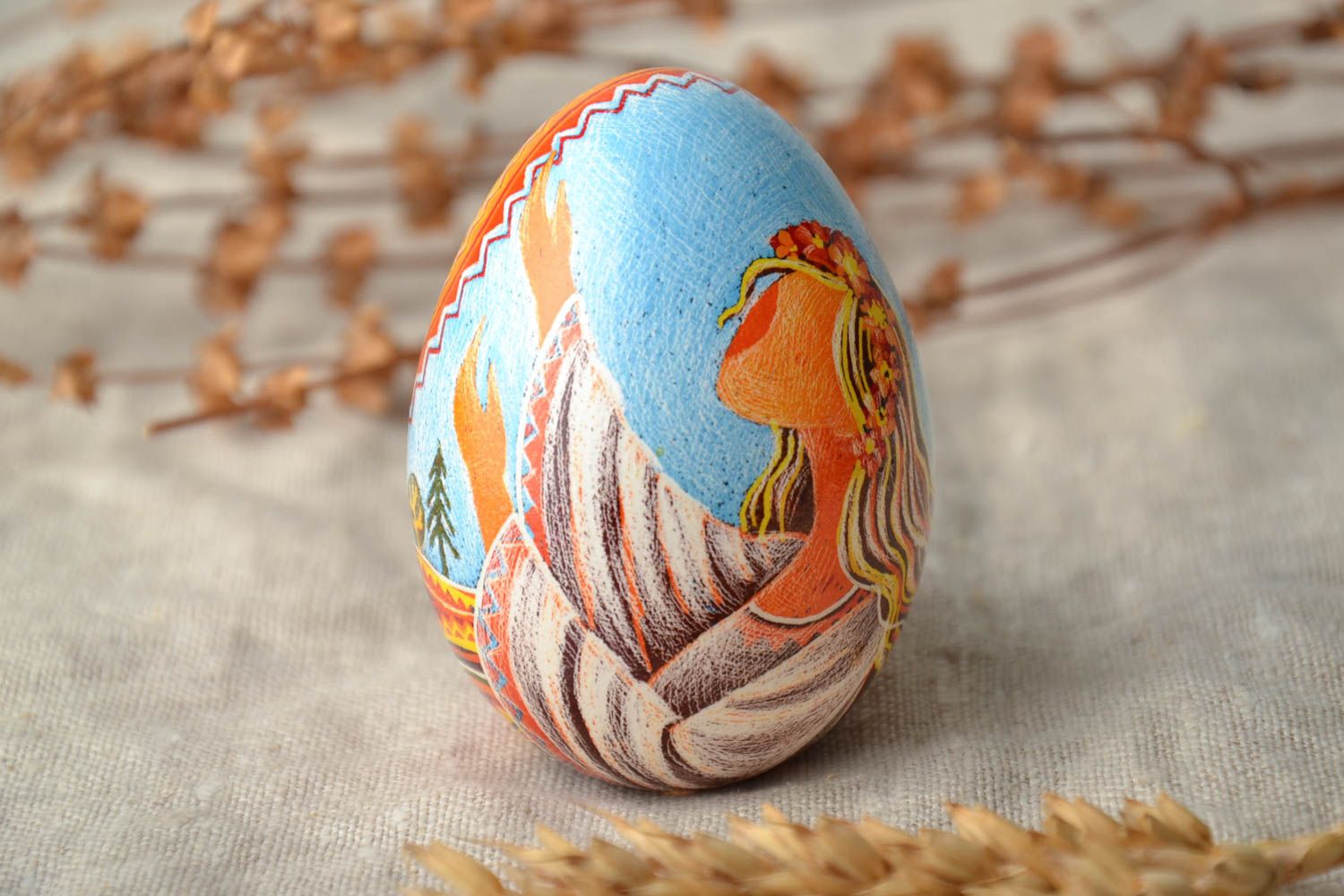 Designer painted egg decorated using wax technique photo 1