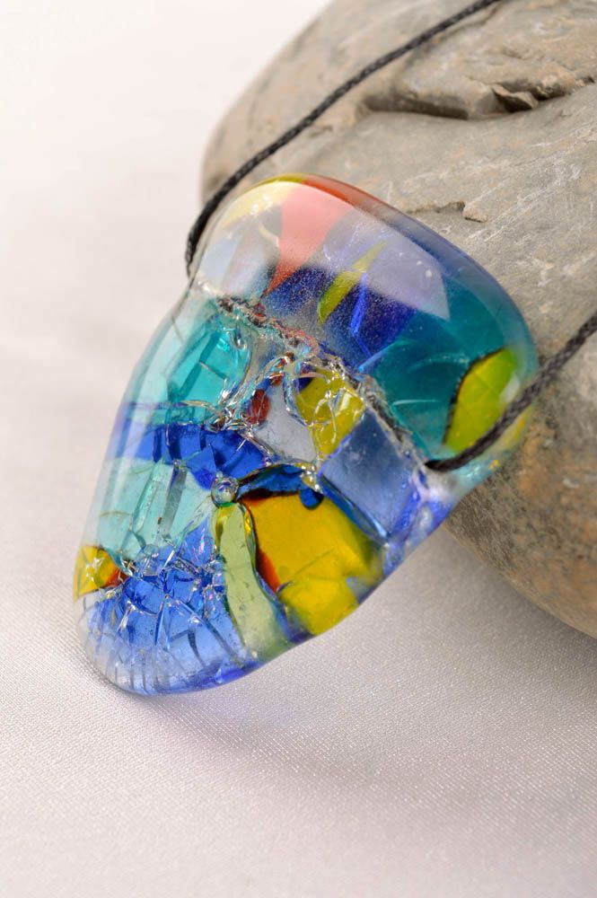 Handmade accessory unusual jewelry handmade glass pendant gift for girl photo 1