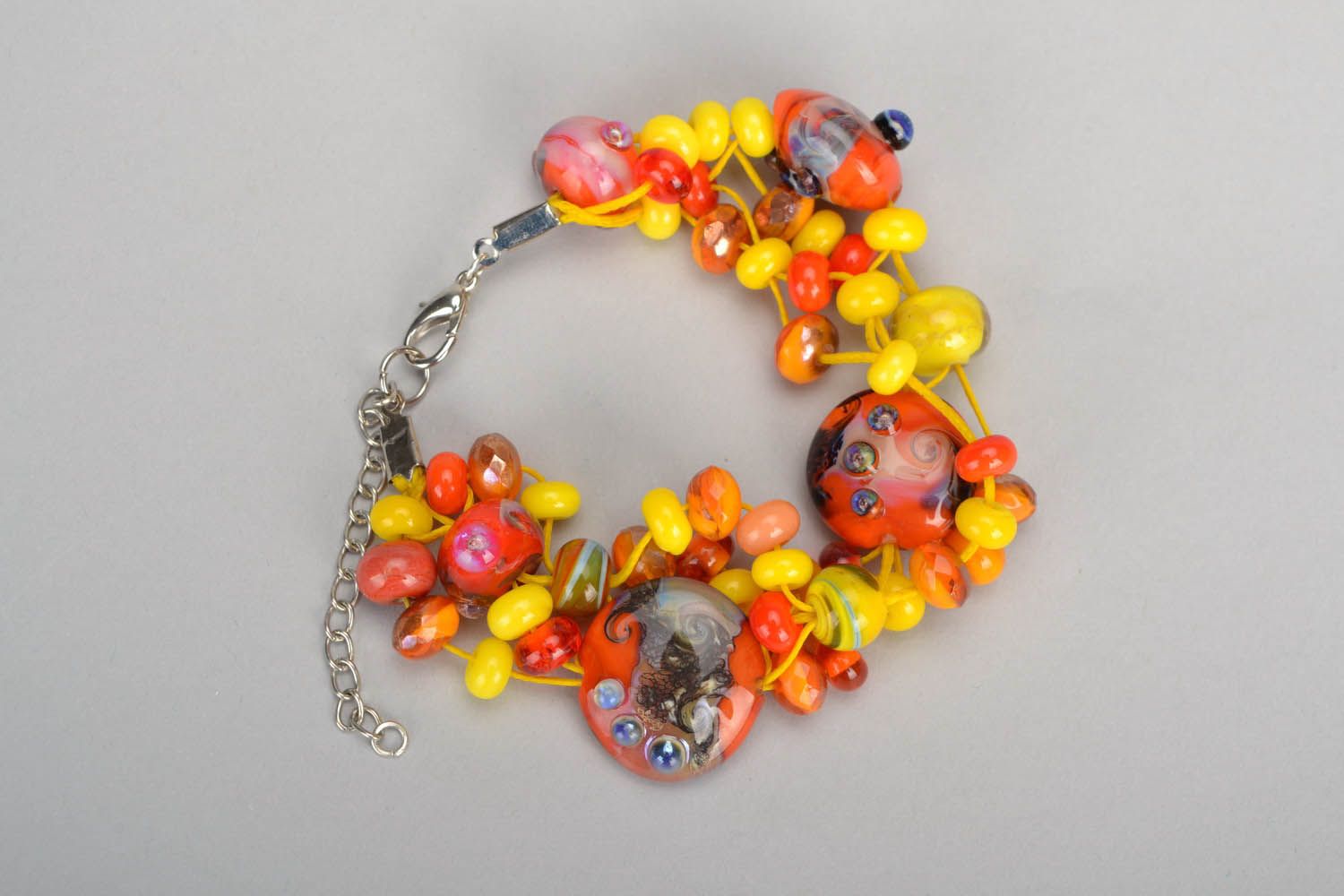 Bracelet of yellow and orange colors  photo 3