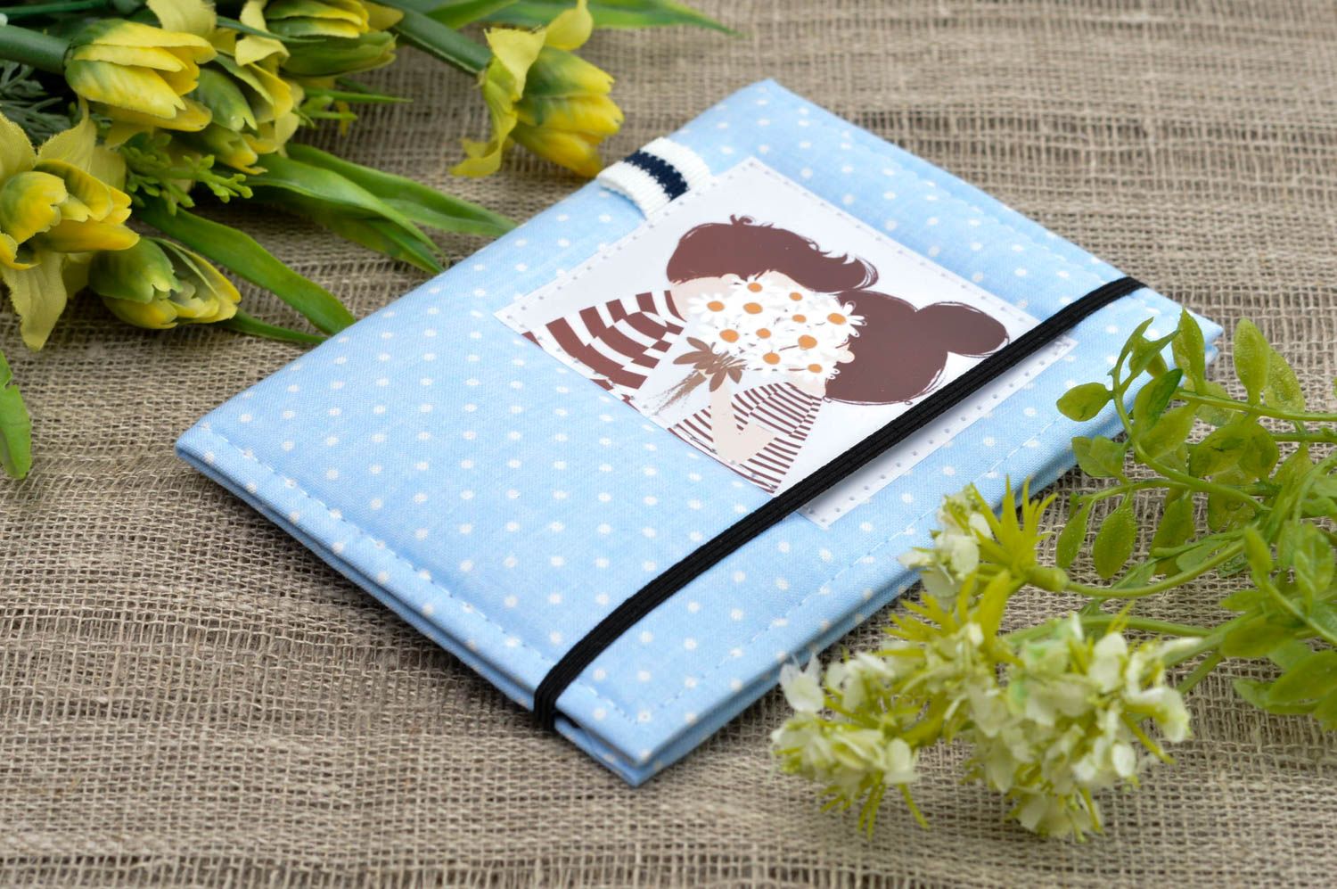 Unusual handmade passport cover soft cover for documents fashion accessories photo 1