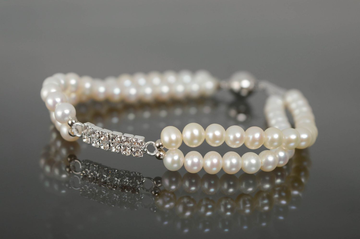 Bracelet en perles à deux tours fait main photo 2
