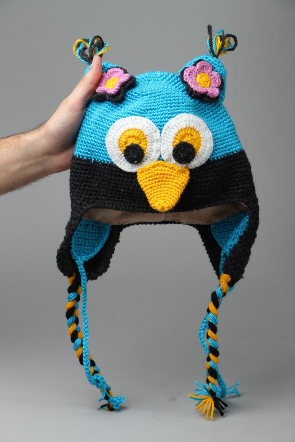Homemade crochet hat Owl photo 4