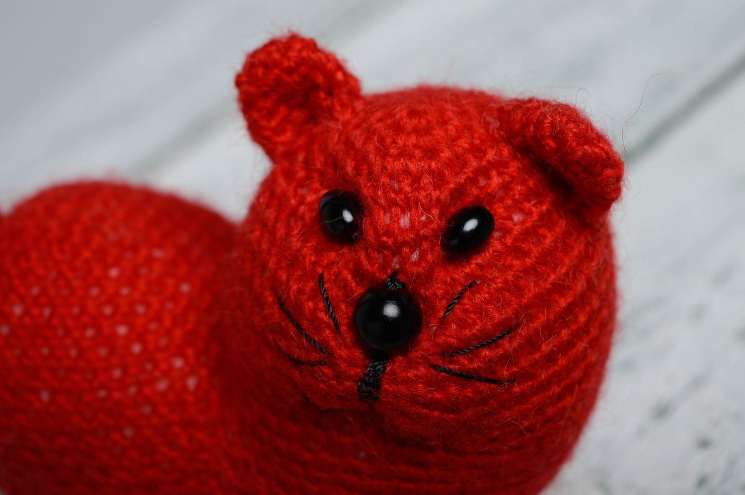 Soft crochet toy Red Cat photo 2