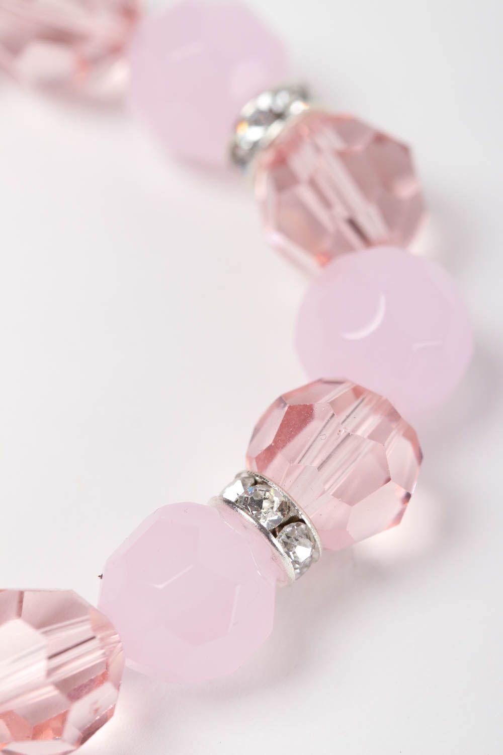 Bracelet en quartz rose Bijou fait main avec cristaux Cadeau pour femme photo 4