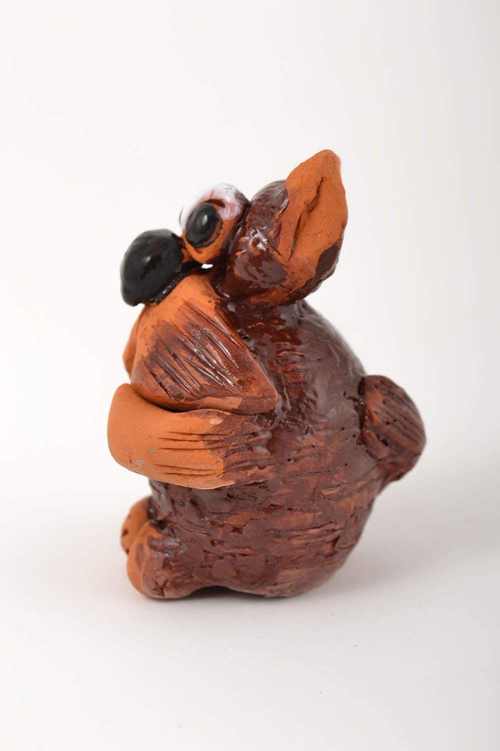 Статуэтка для декора игрушка из глины хэнд мейд фигурка животного милая фото 2