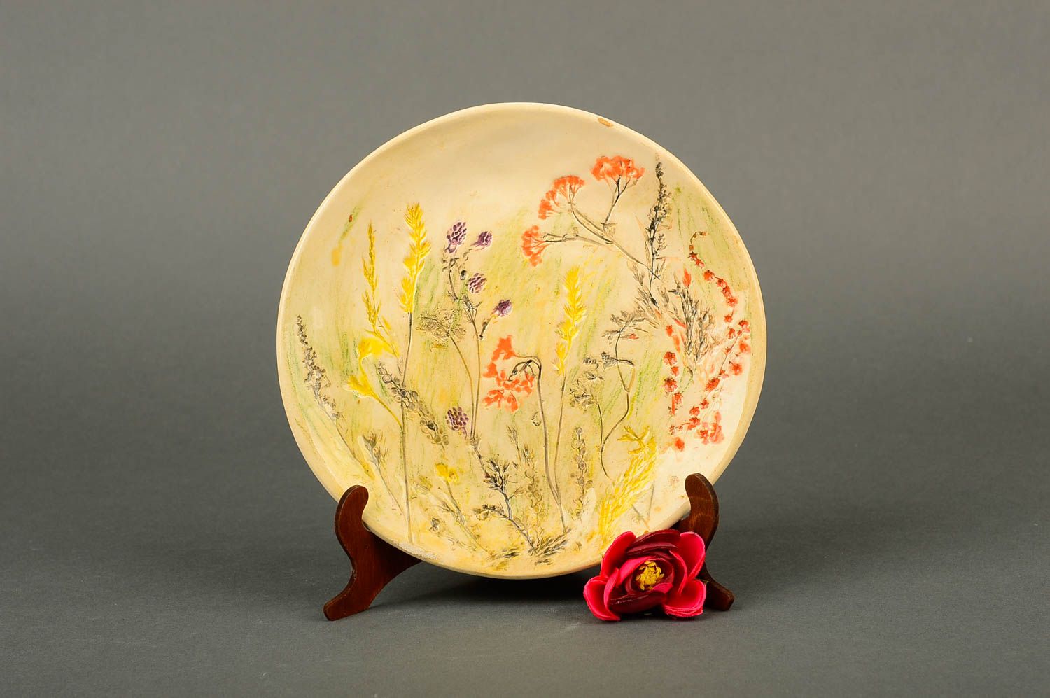 Plato de cerámica hecho a mano utensilio de cocina regalo original para mujer foto 1