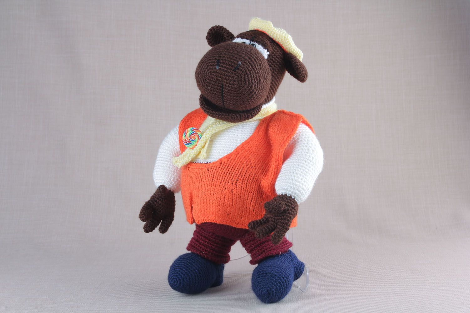 Soft knitted toy Hippopotamus photo 5