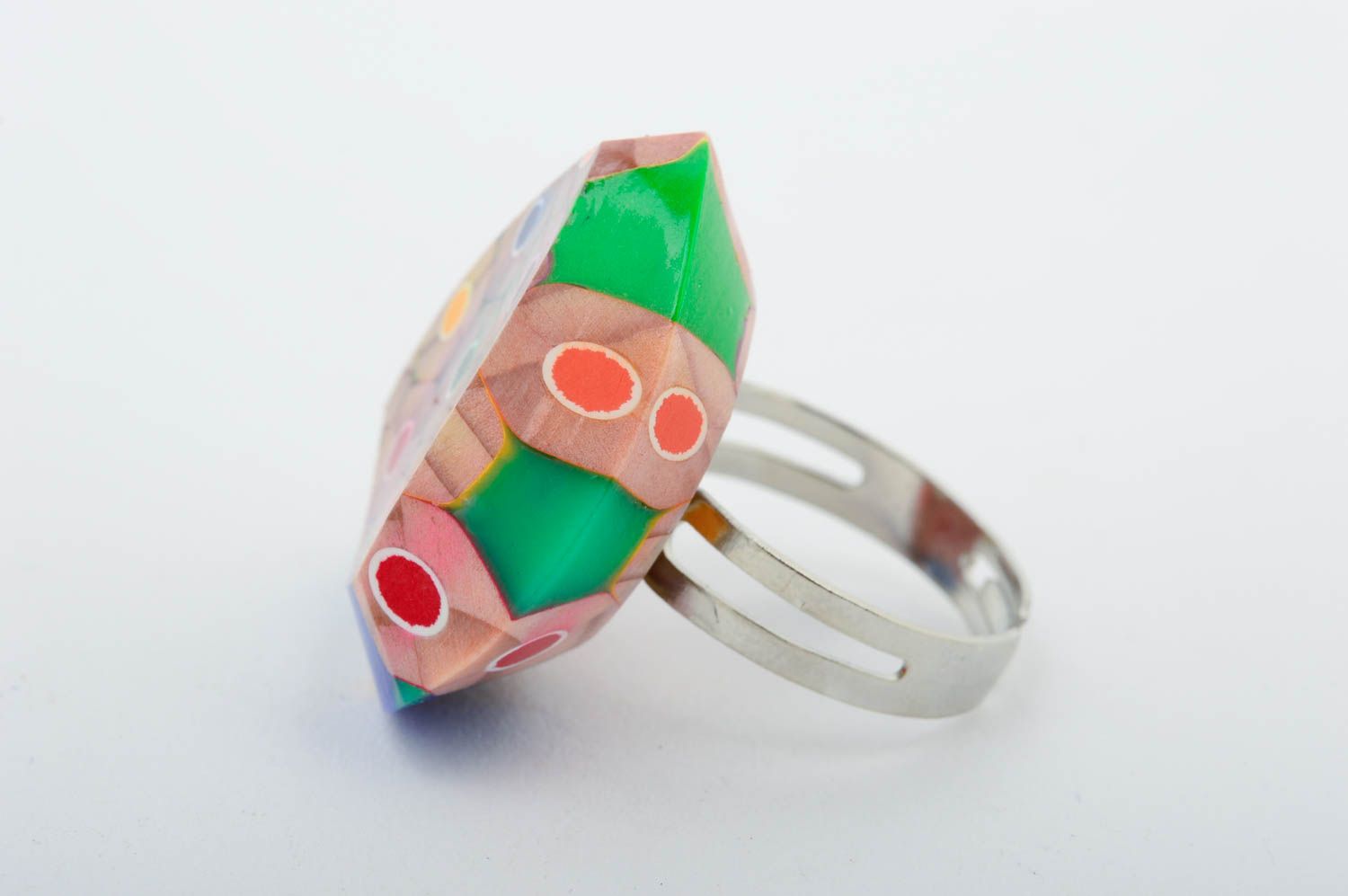Красивое кольцо ручной работы кольцо из карандашей необычное кольцо из дерева фото 4