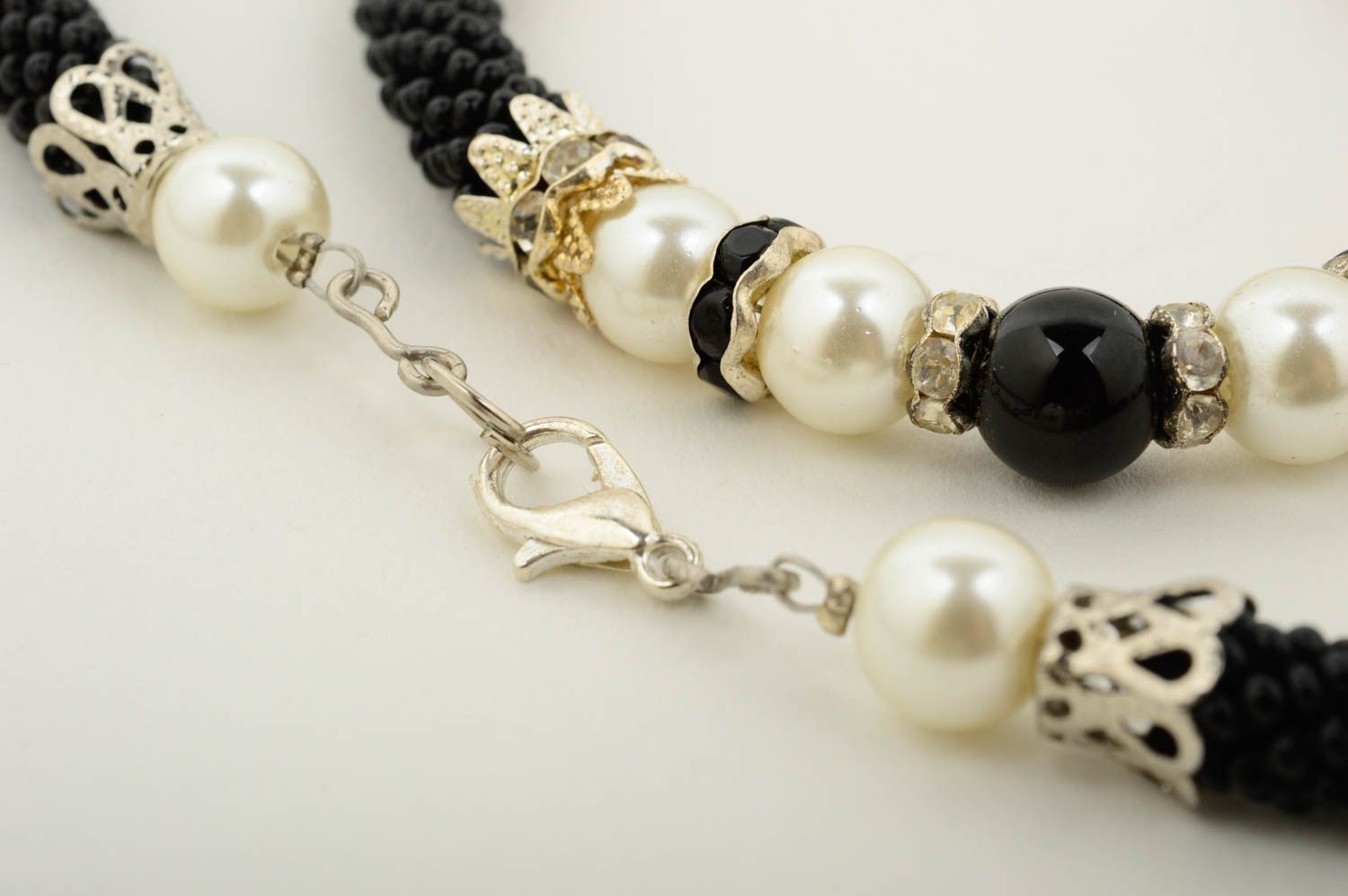 Beaded cord necklace beaded bracelet stylish evening jewelry fashion jewelry photo 4